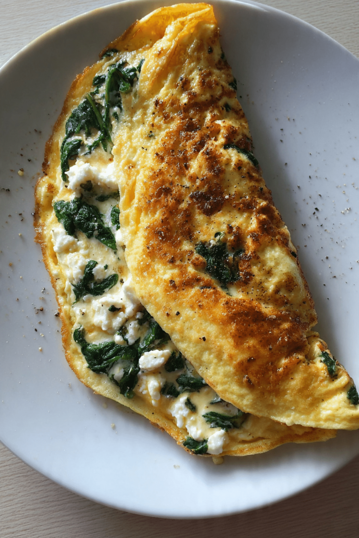 Spinach Feta Omelette Recipe