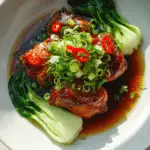 Caramelised Soy Chicken with Garlic Ginger Broth