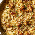 Smoky White Cheddar Honey Butter Chicken Pasta Skillet Recipe