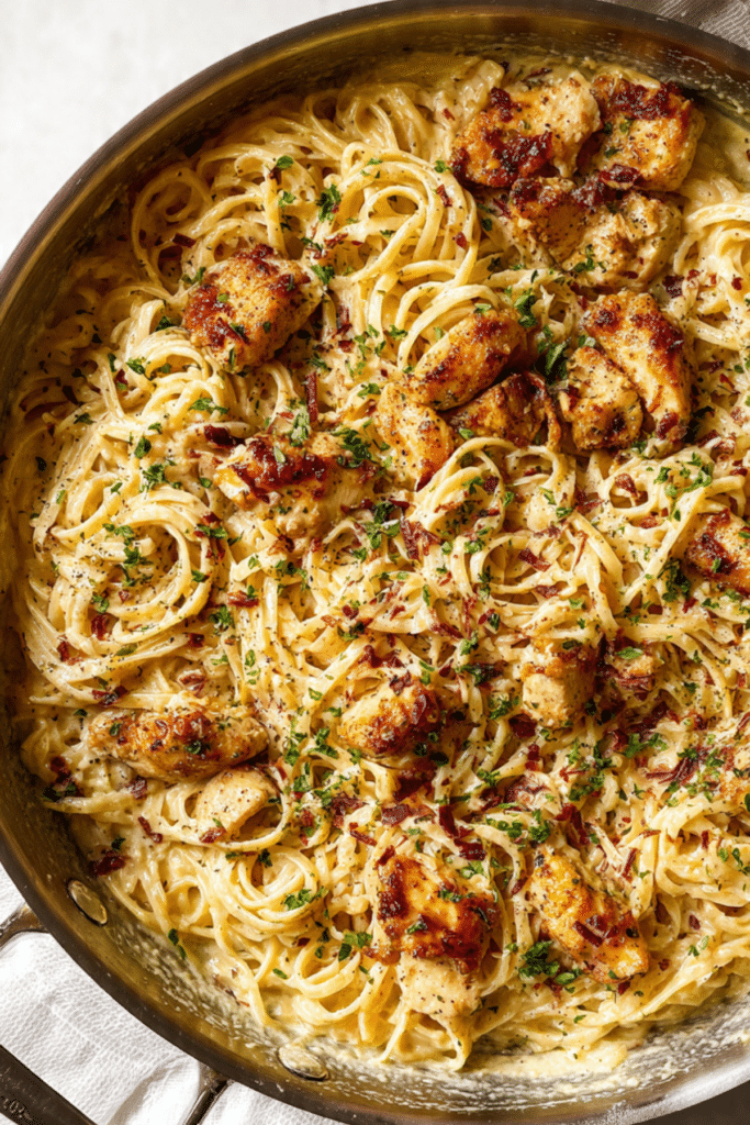 Smoky White Cheddar Honey Butter Chicken Pasta Skillet Recipe