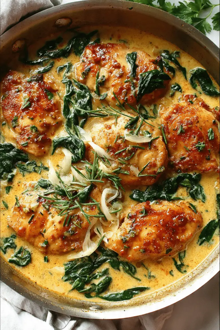 Creamy Garlic Butter Chicken with Spinach
