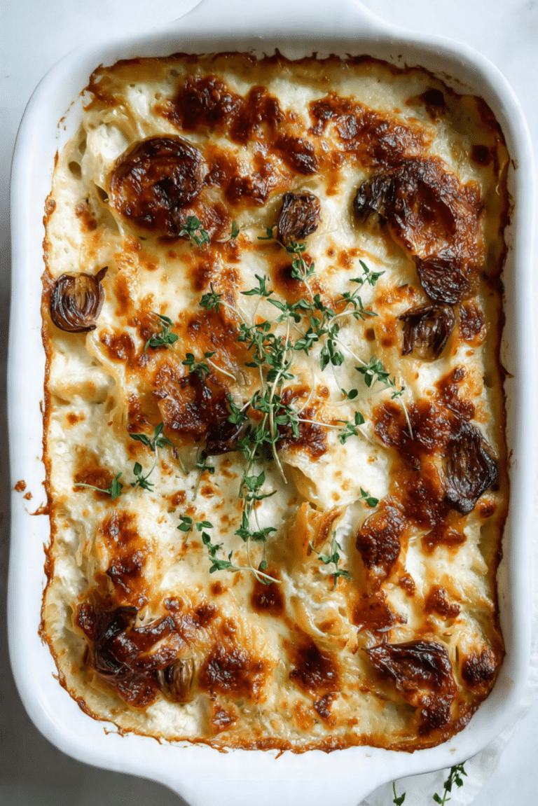 Balsamic Onion & Goat’s Cheese Pasta Bake Recipe