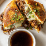Birria Beef Sandwich with Consommé