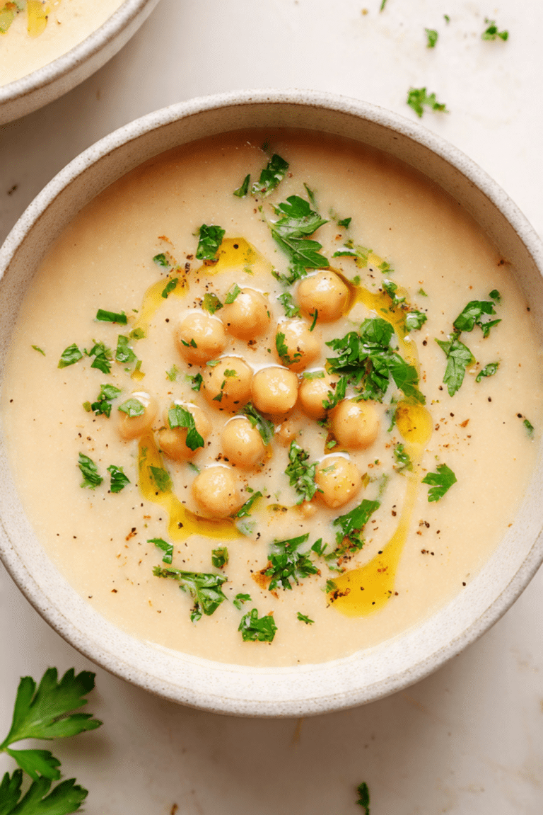 Creamy Garlic Chickpea Soup