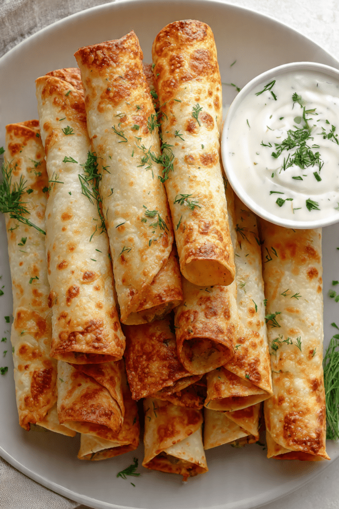 Dill Pickle Ranch Chicken Taquitos Recipe