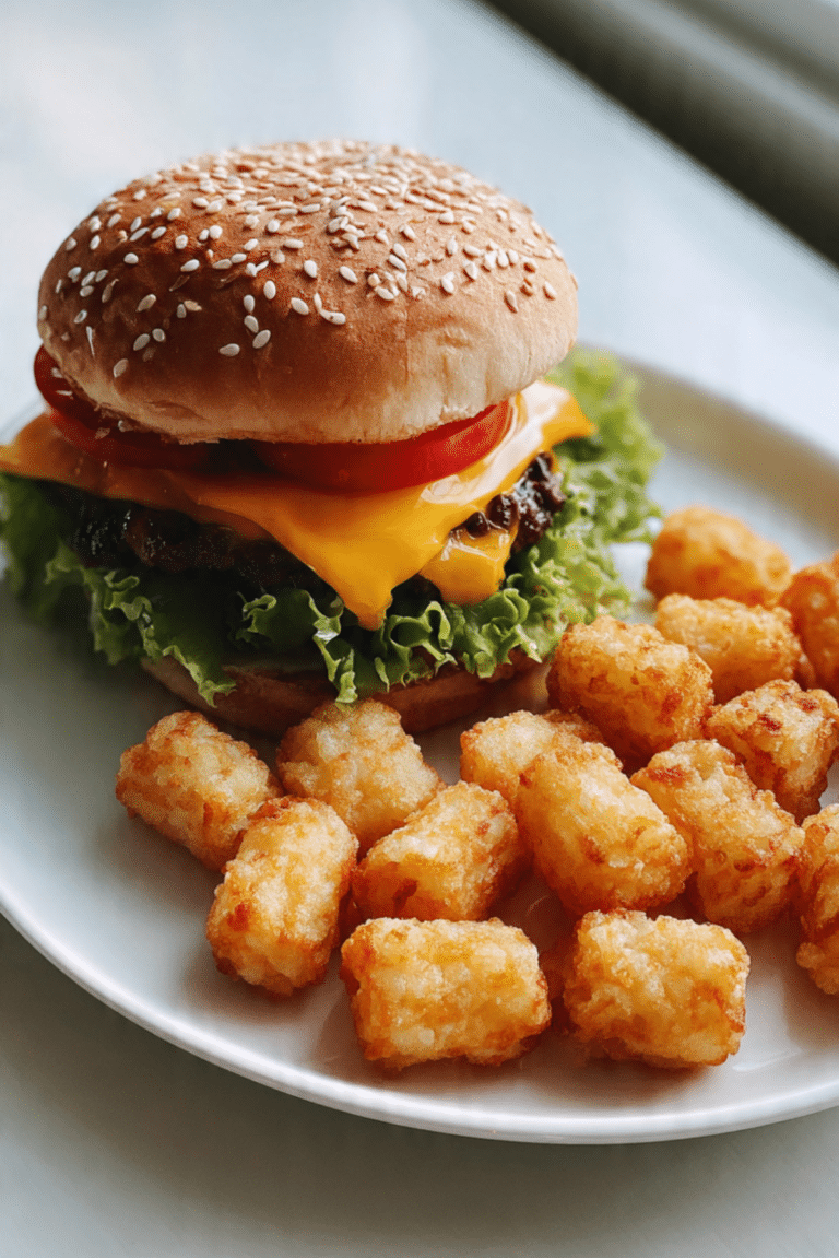 Cheeseburger with Crispy Tater Tots