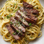 Creamy Garlic Butter Steak & Pasta