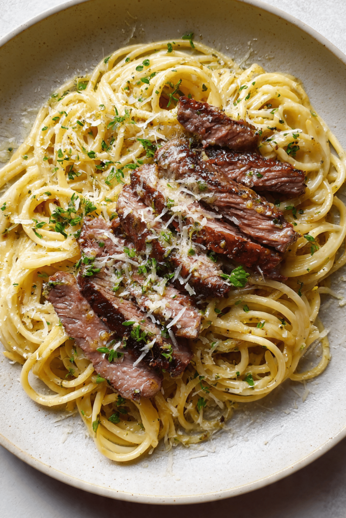 Creamy Garlic Butter Steak & Pasta