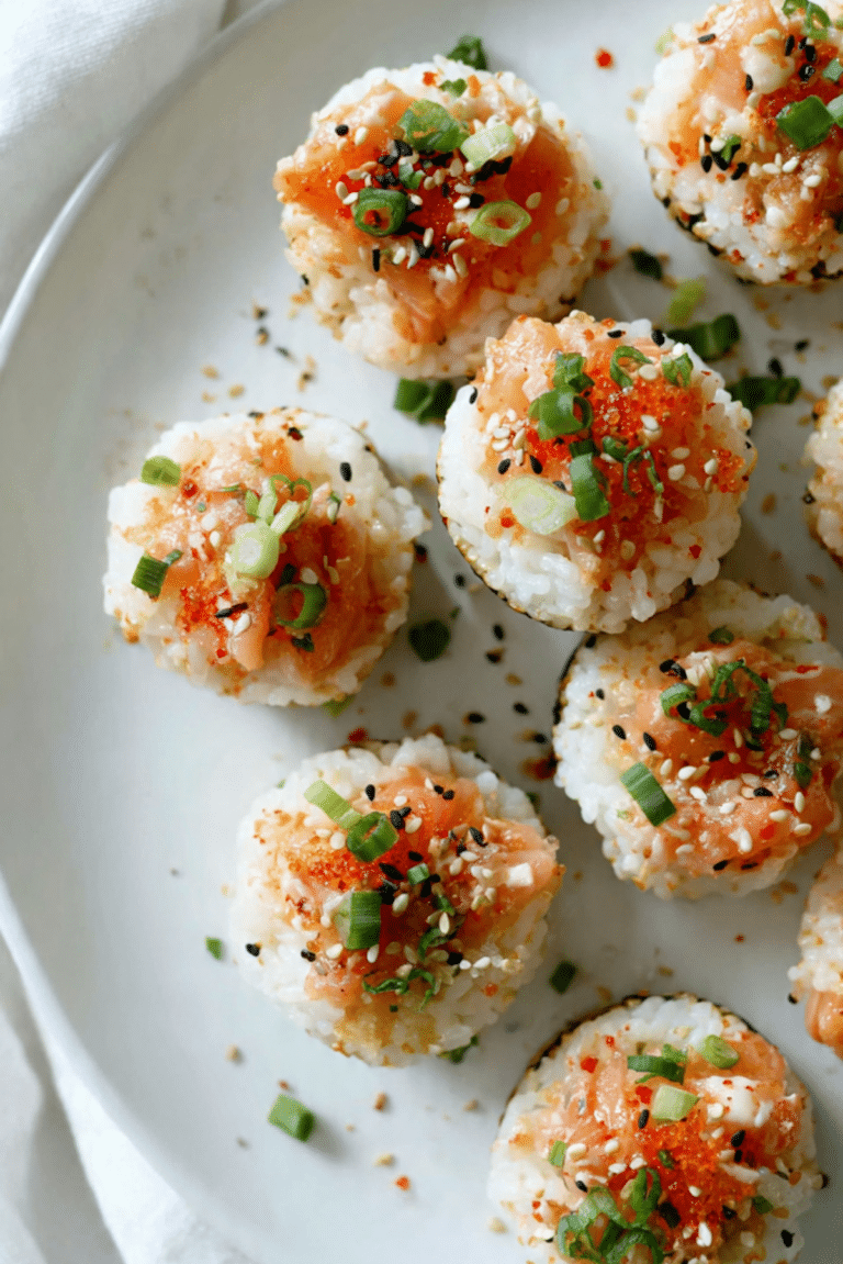 Spicy Baked Salmon Sushi Muffins