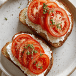 Tomato and Creamy Cottage Cheese Toast