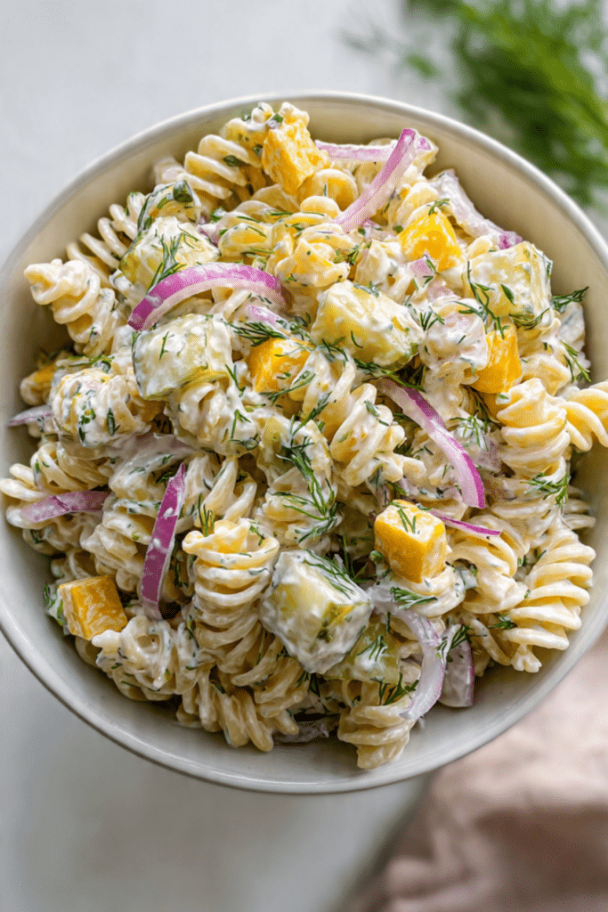 Dill Pickle Pasta Salad
