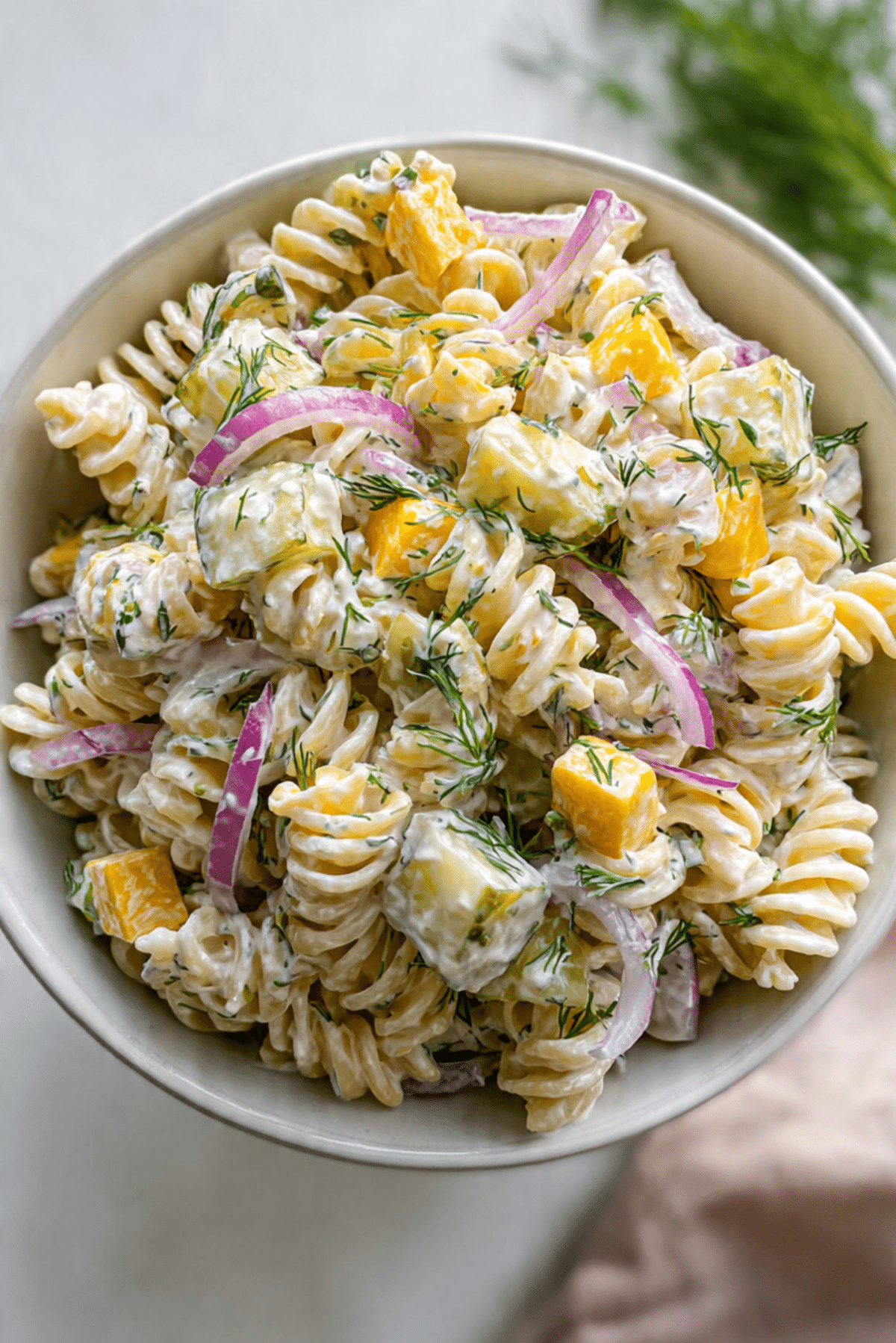 Dill Pickle Pasta Salad