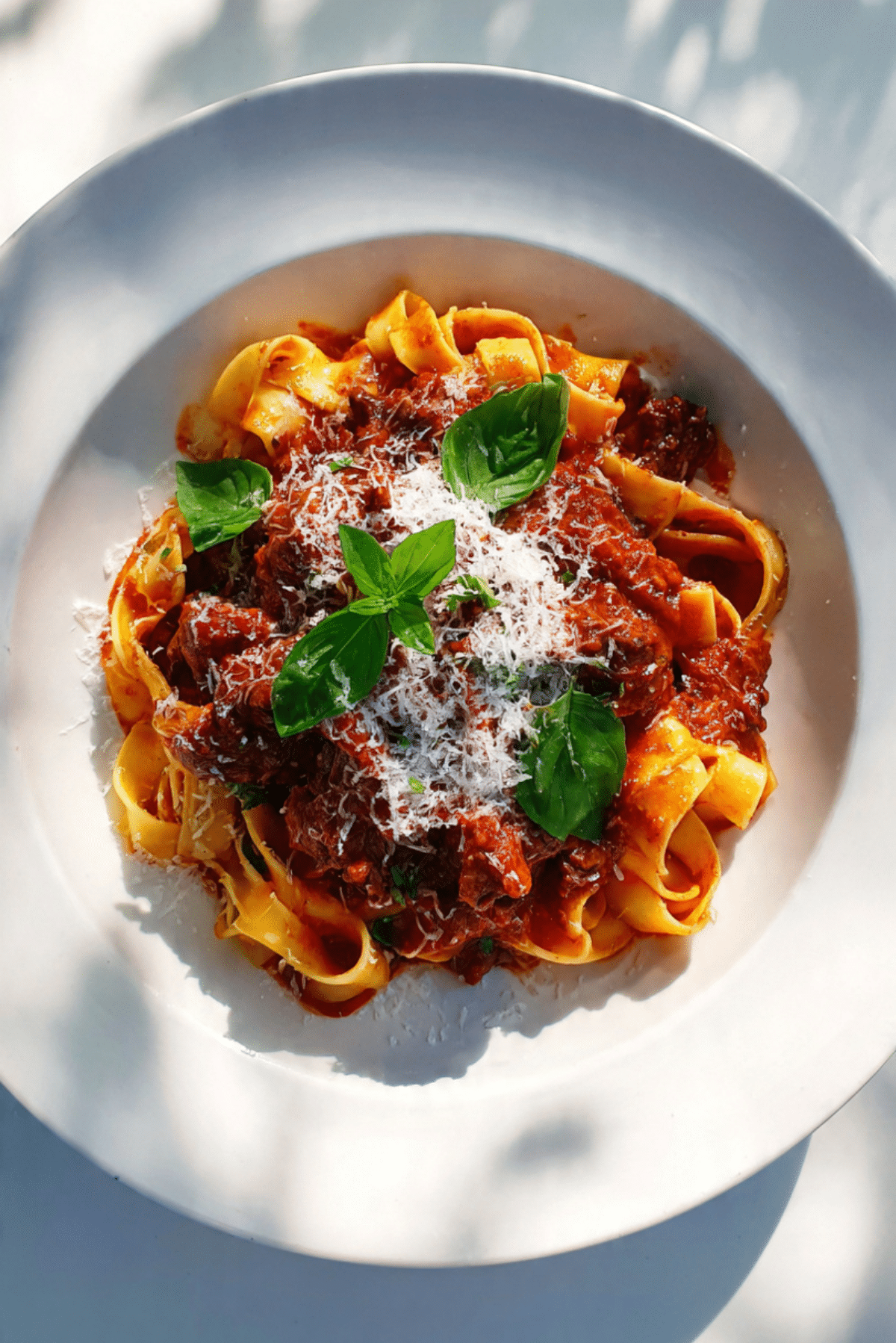 Beef Tagliatelle with Rich Tomato Sauce