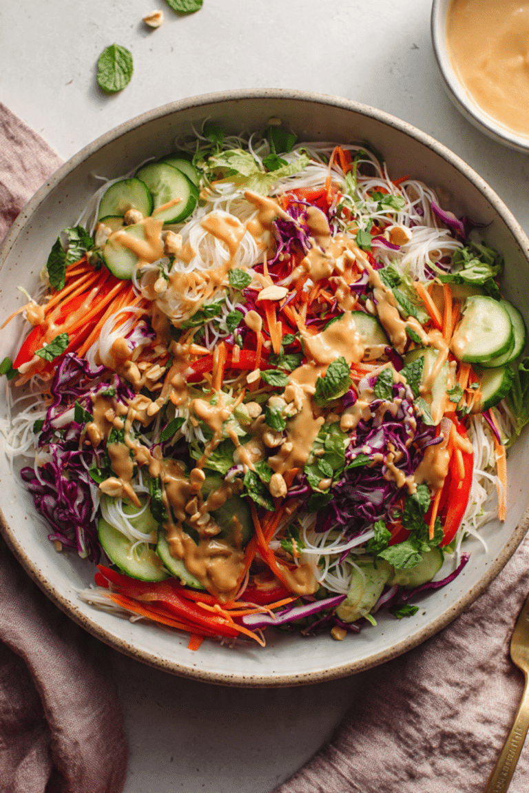 Spring Roll Salad with Peanut Dressing