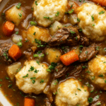 Crockpot Beef Tip Stew with Dumplings
