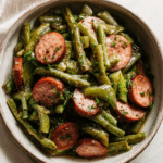 Crockpot Kielbasa and Green Beans