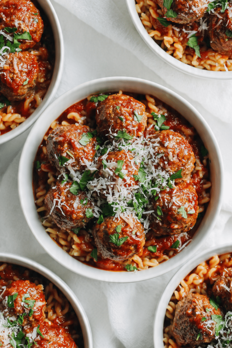 Mini Meatball Pasta Bowls