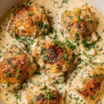 Bobby Flay Chicken Thighs with Creamy Garlic Sauce Recipe