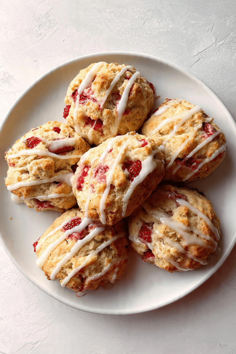 Glazed Gluten Free Strawberry Scones