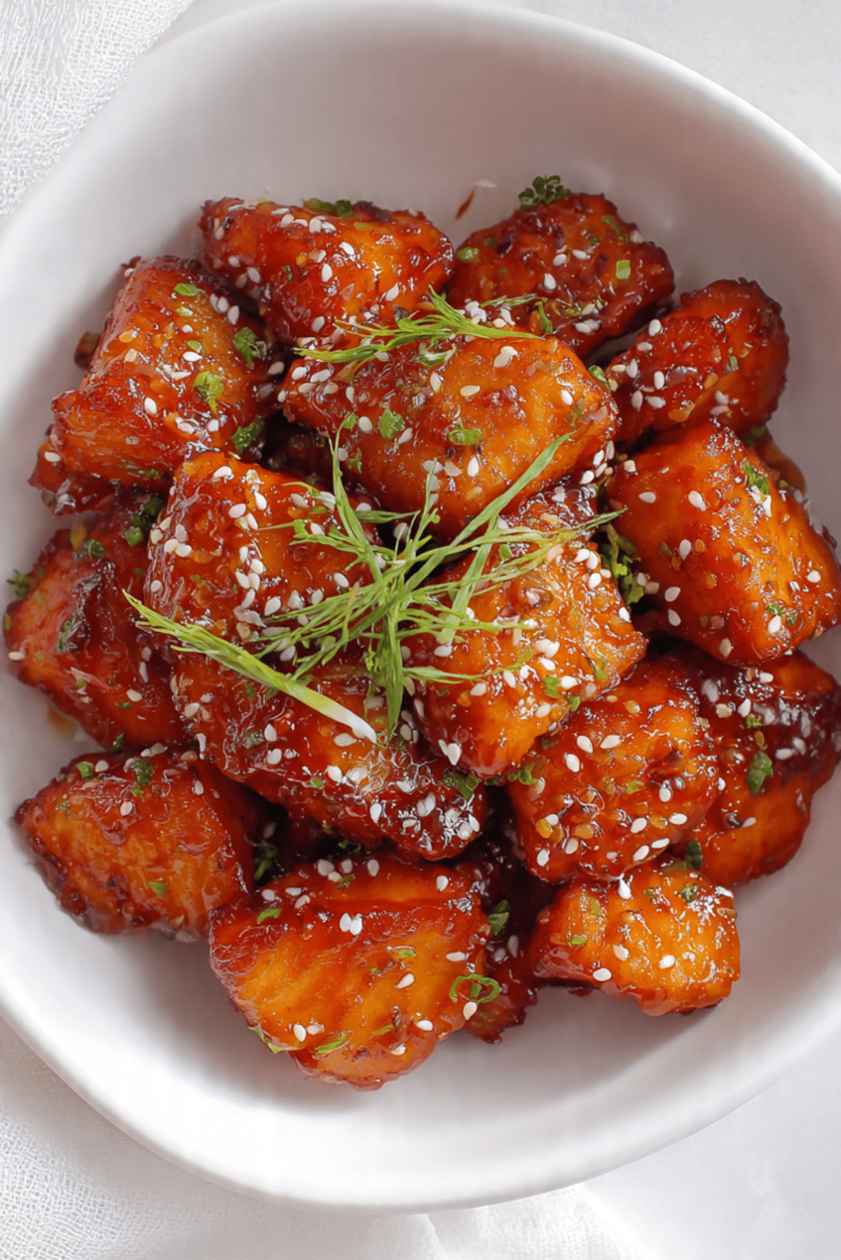 Air Fryer Honey Garlic Salmon Bites