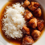 Caramelised Soy Chicken in Garlic Ginger Broth with Rice