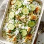 Easy Chicken Tzatziki Rice Casserole