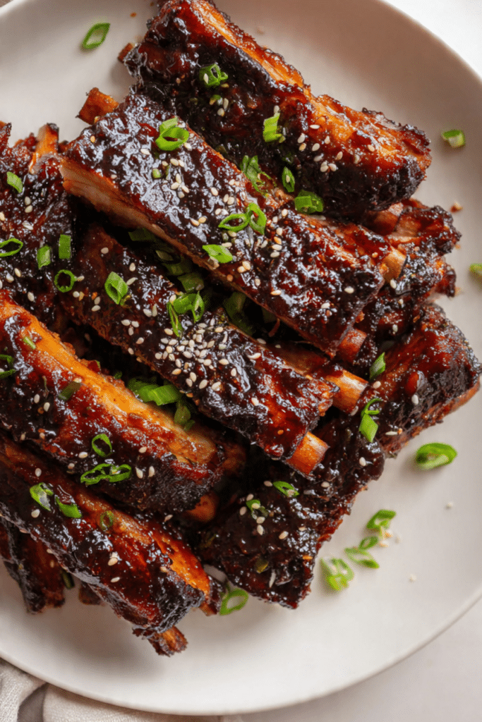 Sticky Garlic Soy Glazed Ribs