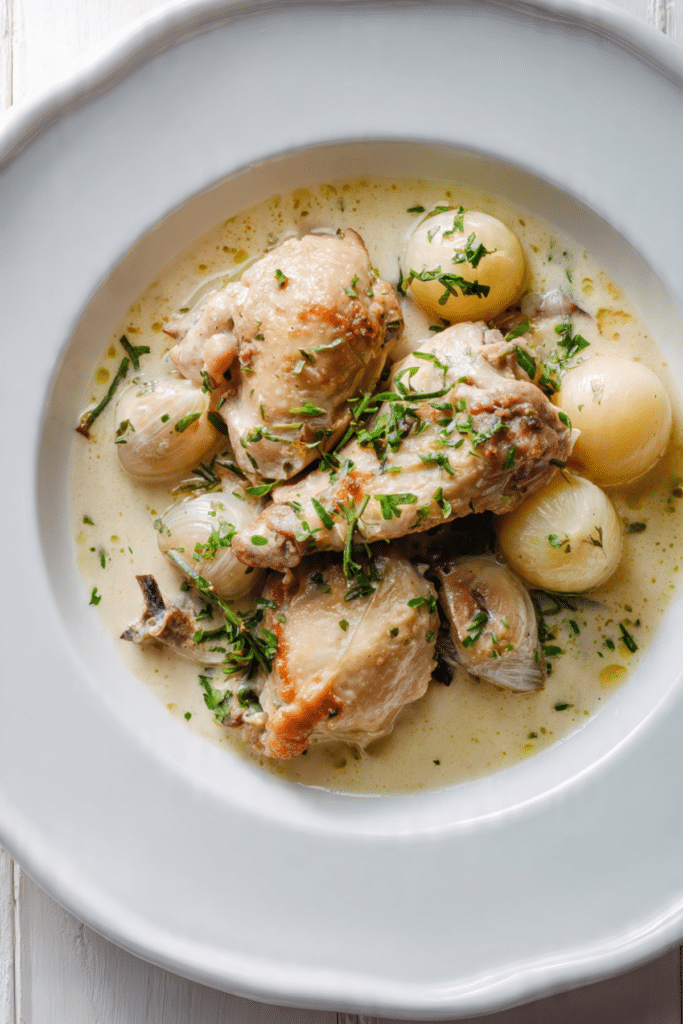 Chicken Fricassée with Shallots