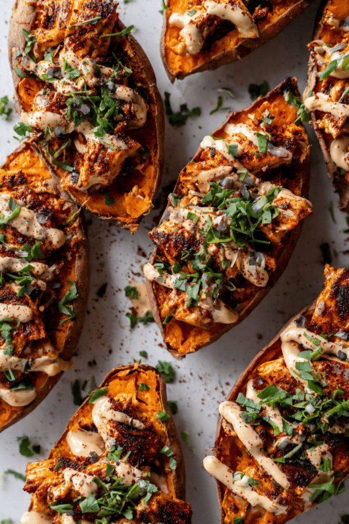 Peri-Peri Chicken Loaded Sweet Potatoes