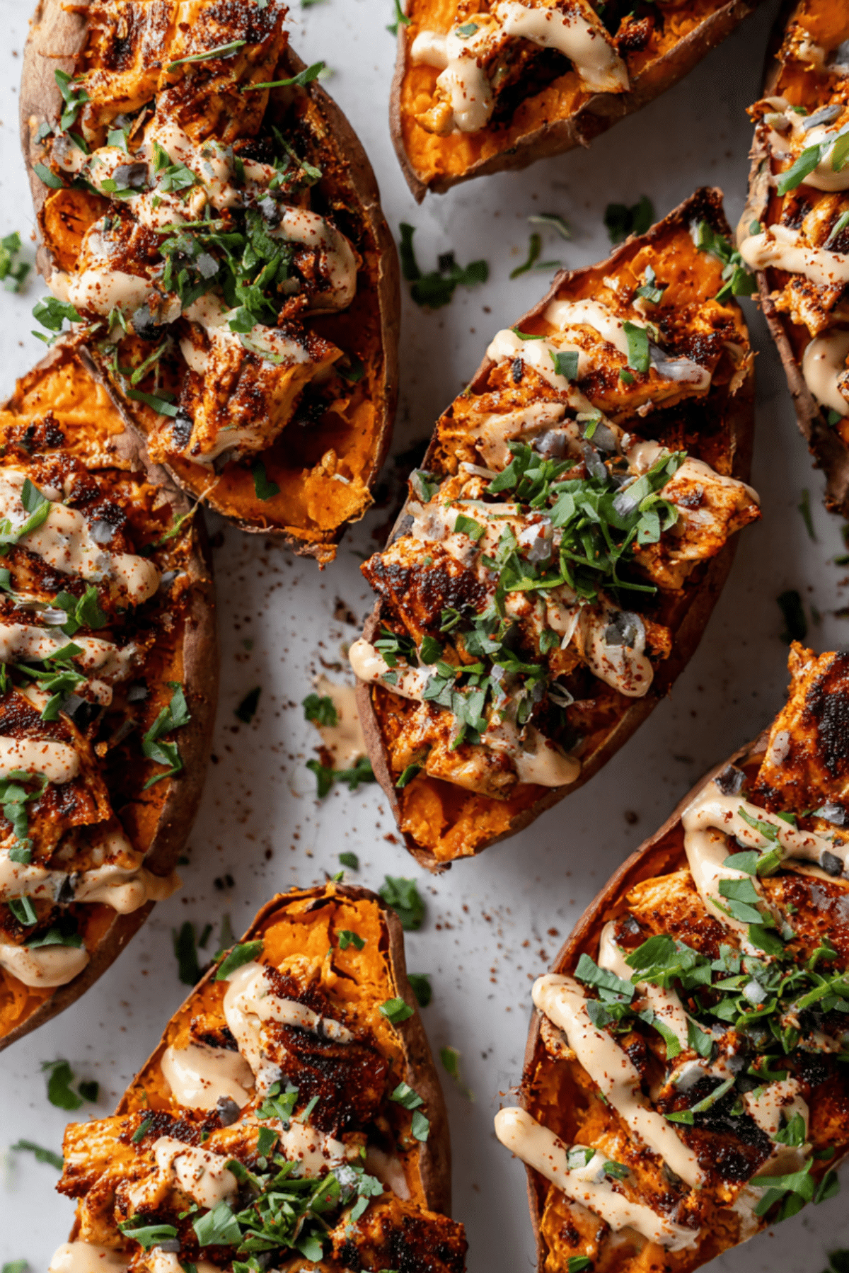 Peri-Peri Chicken Loaded Sweet Potatoes