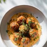 Lime Beef & Harissa Meatballs in a Coconut Chickpea Sauce
