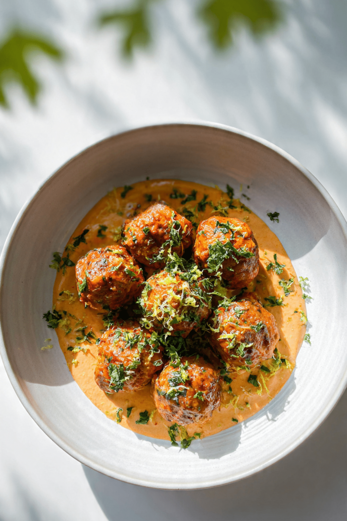 Lime Beef & Harissa Meatballs in a Coconut Chickpea Sauce
