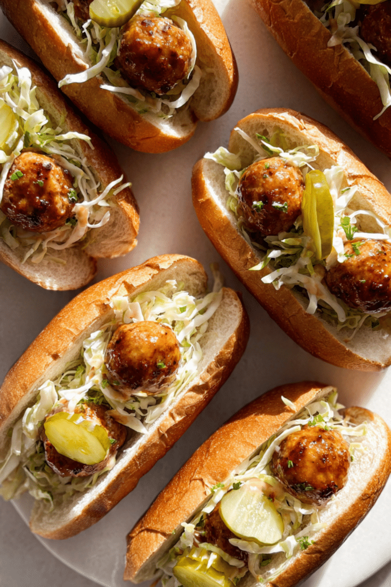Ginger Chicken Meatball Sandos