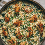Creamy Spinach Chicken Orzo