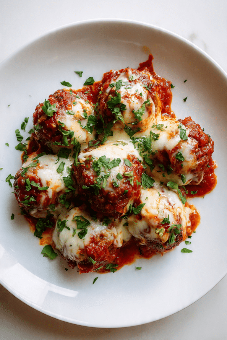 Meatballs with Cheese and Marinara Sauce