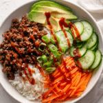 High-Protein Hot Honey Ground Beef Bowls