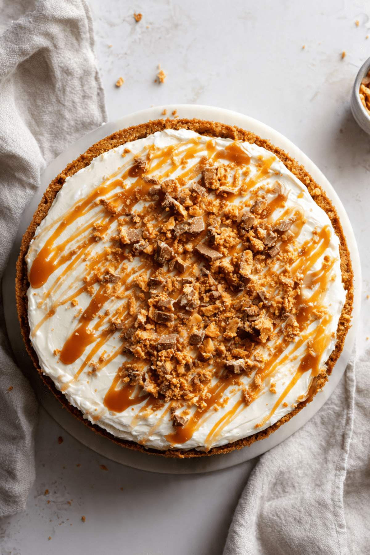 Butterfinger Caramel Cheesecake