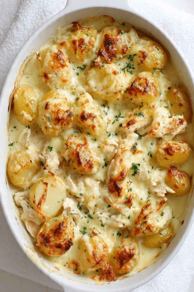 Chicken Alfredo Potatoes