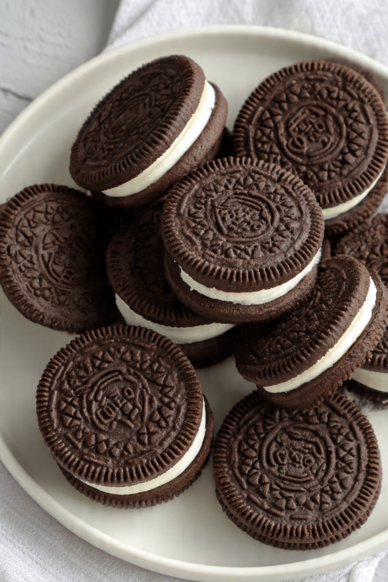 Oreo-Inspired Cocoa Sandwich Cookies