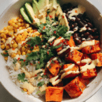 Mexican sweet potato hot honey bowl