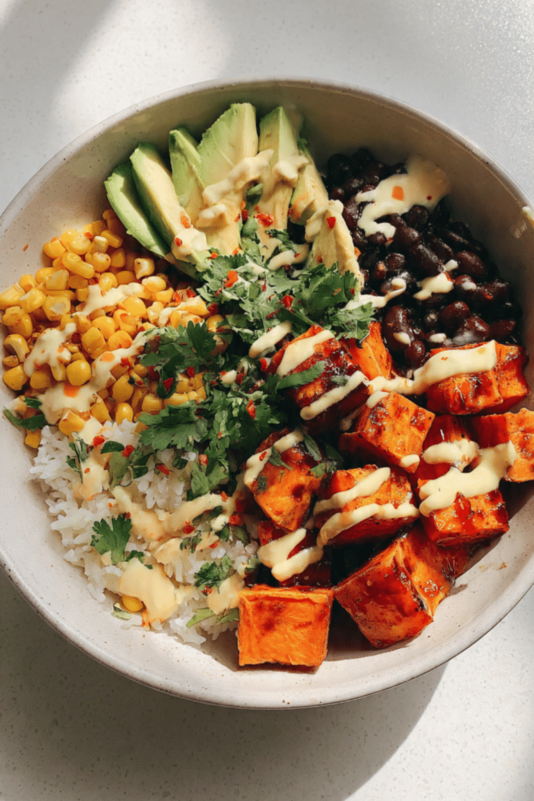Mexican sweet potato hot honey bowl