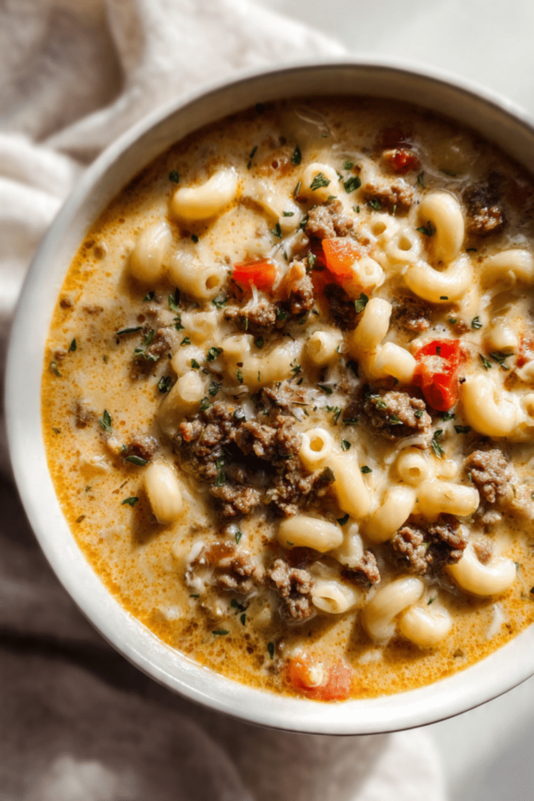 Cheeseburger Macaroni Soup