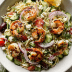 Greek-Style Lemony Grilled Shrimp Orzo Salad
