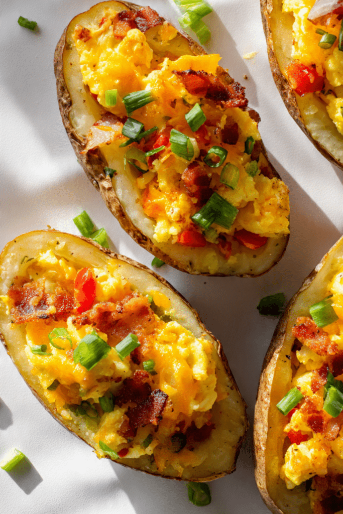 Twice Baked Loaded Breakfast Potatoes