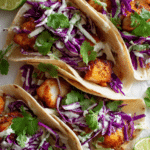 Air Fryer Fish Tacos + Cilantro Lime Slaw
