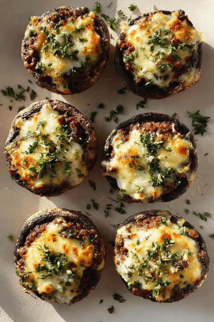 Keto Stuffed Portobello Mushrooms with Meatloaf