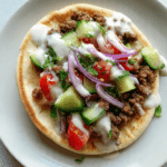 Mediterranean Ground Beef Pita