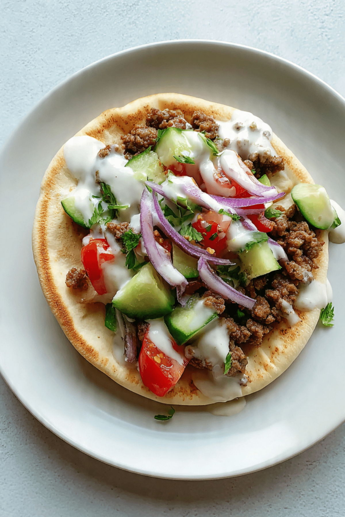 Mediterranean Ground Beef Pita