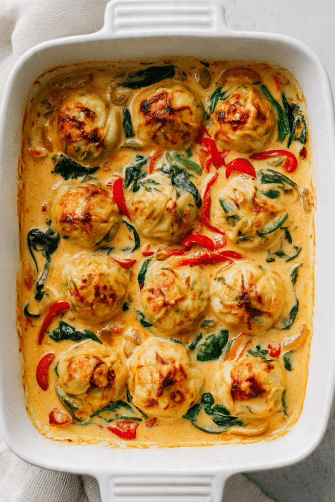 One-Pan Red Curry Dumpling Bake