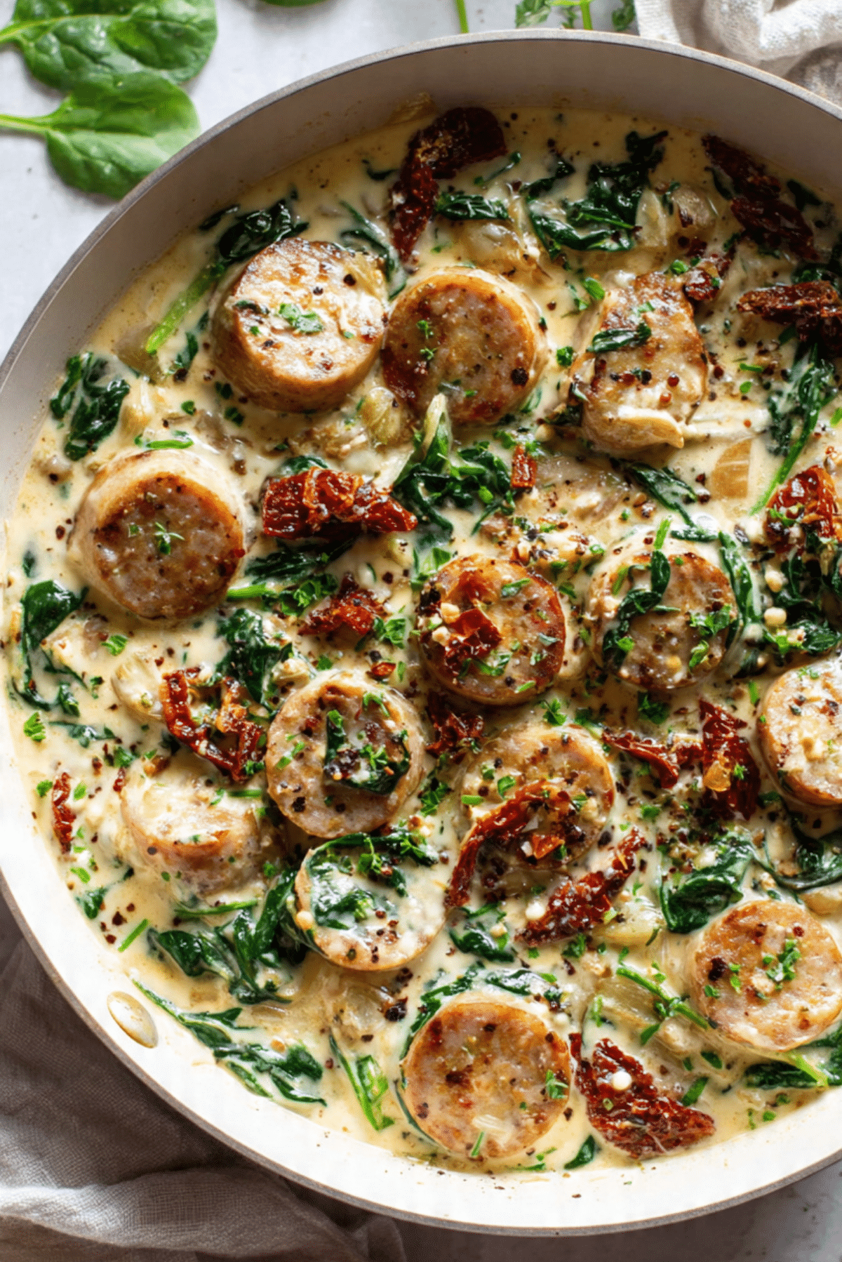 Tuscan Chicken Sausage Skillet